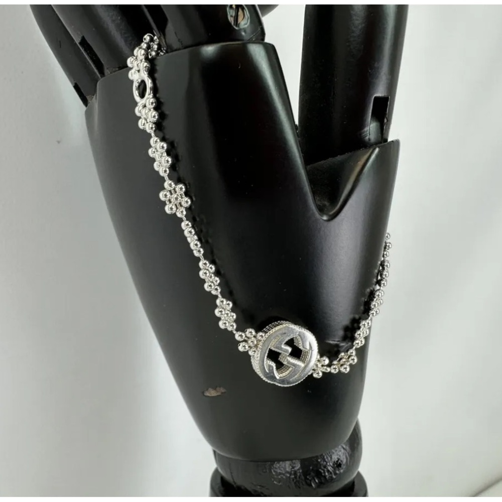 Gucci Auth Interlocking G Bracelet Sterling Silver 925 up to 7 in - Picture 2 of 6